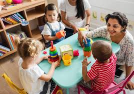 Nursery classroom with children